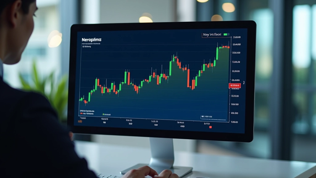Oil price chart displayed on computer monitor with financial data and trends