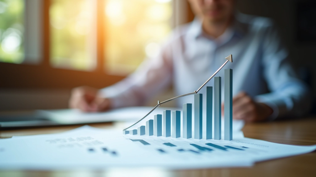 Growth chart showing upward trend representing fiscal consolidation and economic improvement